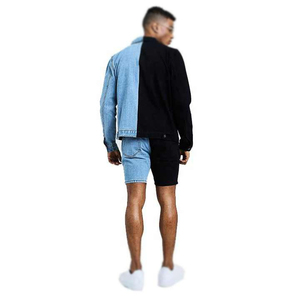 Chaqueta Vaquera de Hombre para Otoño/Invierno, Estilo Urbano, Corte Ajustado, Cuello Solapa, Color Sólido, Alta Calidad, Resistente al Viento, Reversible - Product Image 3