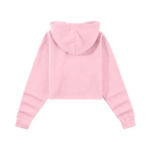 2026 Online New Fashion Custom Color Women Winter Casual <b>Crop</b> <b>Top</b> Hoodies 100%Cotton Breathable Wholesale with Custom Logo Front - Product Image 3
