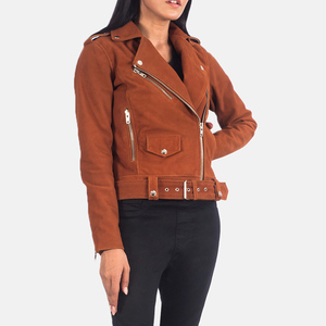 เสื้อโค้ทหนังครอปสุดเก๋สำหรับผู้หญิง แจ็คเก็ตหนังสไตล์โมโตคลาสสิกสำหรับผู้หญิง เสื้อคลุมสำหรับลุคประจำวัน - Product Image 2