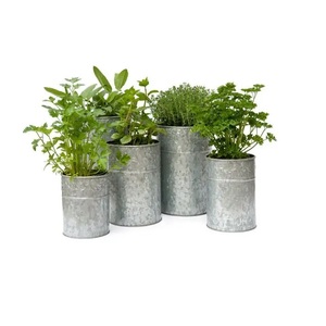 Galvanized Planters In new Design Metal <b>garden</b> Pots And Planters set of 3 buckets with side handle Metal <b>garden</b> Planters - Product Image 3
