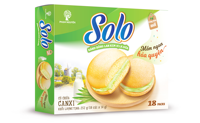 Top Soft 252g Pandan Cream Sponge Cake dans une boîte moderne Emballage Produits de boulangerie Aliments pour un usage quotidien Vietnam Saveur de café frais