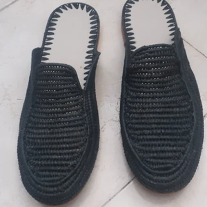 Moroccan Raffia slippers <b>Shoes</b>, Hand Woven Natural Raffia Slides - Product Image 1