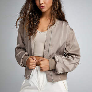 Blouson bomber quotidien, matière légère et douce, fermeture éclair intégrale, confort décontracté pour un style décontracté, les voyages et les activités de plein air - Product Image 1