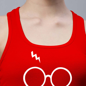 Camiseta sin mangas elástica a la venta, temporada de verano, ropa para correr de talla grande, camiseta sin mangas roja para mujer/algodón/fibra de bambú, estilo deportivo para mujer - Product Image 5