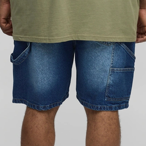 Shorts en jean pour hommes en coton mélangé confortable, avec logo, fermeture éclair et bouton, style décontracté, vente en gros, prix d'usine - Product Image 6