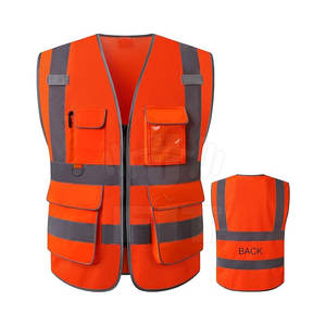 เสื้อกั๊กก่อสร้างตาข่ายโพลีเอสเตอร์ Hi-VIS กันน้ำดีไซน์ใหม่พิมพ์โลโก้ได้ตามต้องการ - Product Image 1