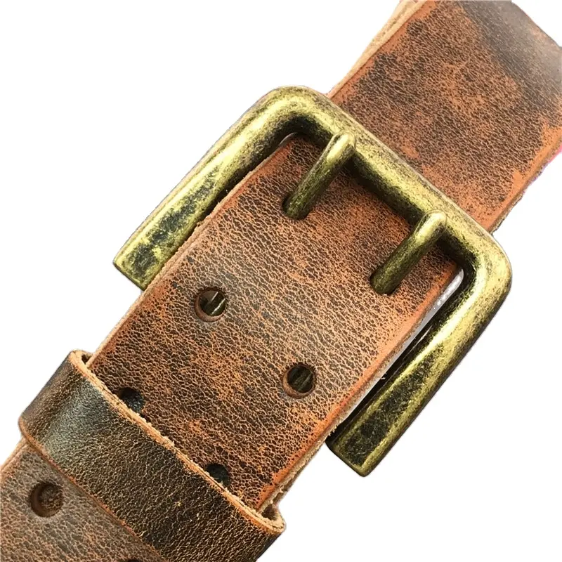 Luxury Genuine Leather Men Belt Double Buckle Belt Ceinture Leather Belt Men