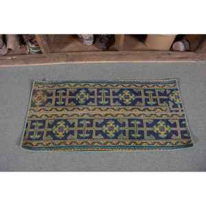 Tapis en laine turque vintage vert et noir ethnique Patchwork Design 16 'X 33' tapis de salon support en Latex pour adolescents - Product Image 4