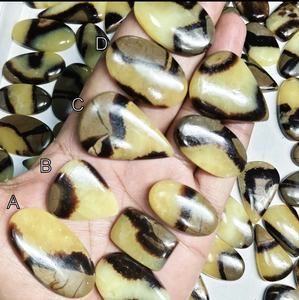 Precio al por mayor Natural amarillo septarian cabujón piedra preciosa tamaño personalizable joyería suelta hacer piedras de cristal - Product Image 6
