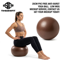 Ballon de Pilates anti-éclatement 25 cm (8''9'') pour exercices de gym, équilibre et yoga – Ballon de stabilité souple et gonflable pour débutants et entraînement du tronc