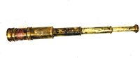 Télescope Nautique en Laiton Antique de 18 Pouces avec Boîte en Cuir, Design Moderne du Milieu du Siècle, Finition Gravée, Utilisation Intérieure et Extérieure