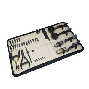 Compre Kit de extensiones de cabello de calidad premium con alicates de cierre abridor, tarro pequeño de abalorios para trabajo de salón con estuche negro - Product Image 2