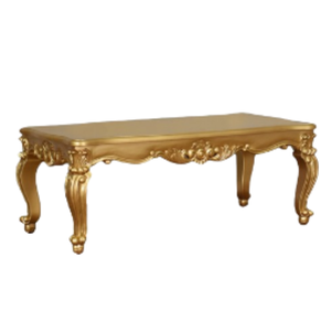 Luxury Classic Coffee Table Carved Solid <b>Wood</b> with <b>Gold</b> <b>Painted</b> Colour Rectangle Shape For Home Wedding Hotels Furniture - Product Image 2