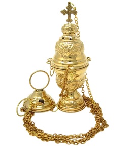 Incienso de latón colgante incensario quemador de incienso soporte festivo Puja Diwali templo quemador de incienso soporte para el hogar - Product Image 4