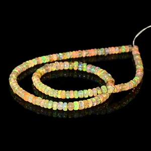 Perles de rondelle d'opale welo éthiopienne de qualité AAA avec de superbes pierres précieuses naturelles de feu arc-en-ciel pour la conception de bijoux - Product Image 4