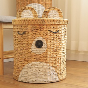 Wholesale Versatile Multifunctional Large Bedroom Use Water Hyacinth Laundry Hamper Storage Basket <b>Lids</b> Versatile Bags Baskets - Product Image 2