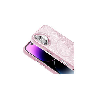 Coque de téléphone en silicone pailleté violet foncé compatible MagSafe pour iPhone 16 Pro Max Plus, anti-traces de doigts, avec cordon - Product Image 5