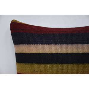 Coussin en laine patchwork multicolore Kilim 16x16 pouces Coussin décoratif de luxe Vintage Fluffy Leaves Pattern Portable Bedding - Product Image 2