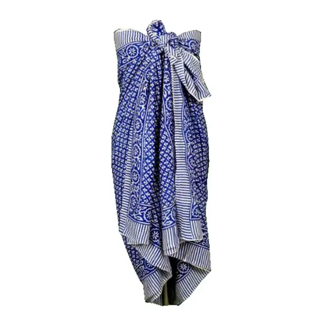 Sarong de plage imprimé Bagru bloc à main, maillot de bain en coton 72x44 couvertures indisn sarongs en gros
