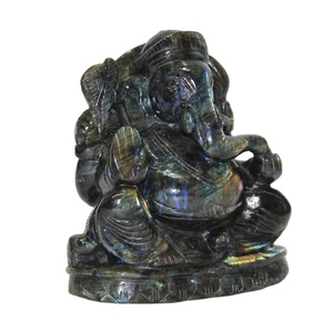 ESTATUILLA tallada a mano de labradorita de cristal curativo, escultura de Ganesha, Gema India - Product Image 4