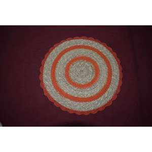 Mantel Individual Redondo Lavable Personalizado, Manteles Individuales de Pasto Marino con Encaje de Algodón, Mantel Individual de Exportador Indio - Product Image 3