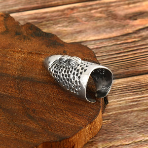 Anillo ajustable de Plata de Ley 925, declaración texturizada martillada, regalo grueso de plata gruesa en negrita para ella - Product Image 2