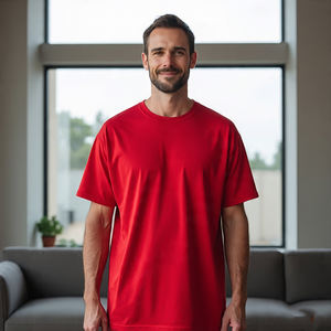 2024 Street Fashion O-Neck Hommes D'été T-Shirts Casual Surdimensionné Couleur Unie Écologique Respirant Impression Numérique - Product Image 3