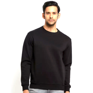 Sudadera de felpa francesa de algodón mezclado básico de diseñador para hombre, ropa de calle personalizada de cuello redondo liso de calidad sólida para la temporada de invierno - Product Image 4