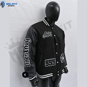 Vestes bomber universitaires de haute qualité fabriquées par des professionnels, veste en cuir pour hommes, respirante, écologique, broderie sur le devant - Product Image 5