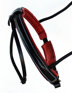 Brida de cuero SidePull para caballo, nueva, de alta calidad, en color negro, con tamaño y logotipo personalizados, al por mayor - Product Image 2