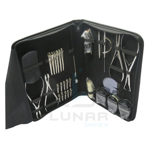 Dernier nouveau Kit d'outils d'extension de cheveux 2023 avec accessoires de Salon complets en finition polie argentée - Product Image 3