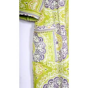 Chaqueta Kimono de Algodón Kantha Hecha a Mano, la Más Vendida, para Mujer, con Estampado de Motivos Verdes, Cuello en V, Cierre con Cordón, Transpirable, Tipo Bata - Product Image 3