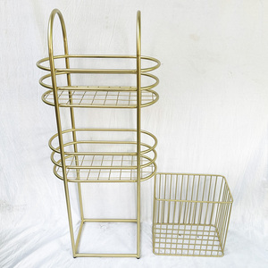 Bathroom Shelves <b>Iron</b> Frame Storage Shelf with Baskets KPT68014 - Product Image 3