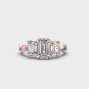 Anillo de diamantes minimalista más vendido en oro o oro rosa chapado en rodio certificado IGI para clientes amantes de la moda - Product Image 2