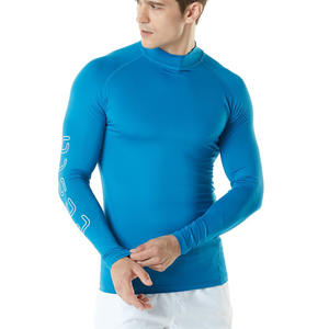 Compression Rash Guard Shirt pour hommes MMA BJJ No Gi Training Manches longues Gym Workout Protection UV Surf Top - Product Image 1