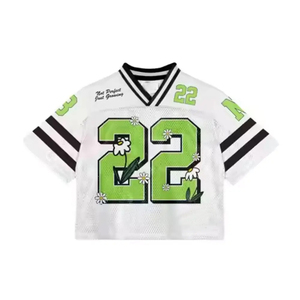 Haute qualité séchage rapide personnalisé sport Streetwear Vintage surdimensionné Football Football maillot Boxy maille recadrée France maillots de Football - Product Image 5