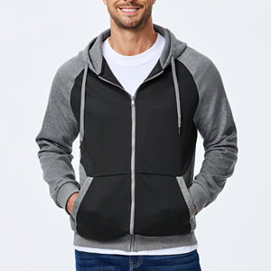 Sweat à capuche zippé pour homme, style hiver, motif uni, impression numérique, streetwear écologique, coton mélangé - Product Image 2