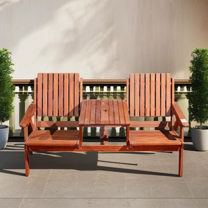 Banco de jardín de madera maciza moderno personalizado impermeable para uso en exteriores en Patio Park Hotel o Villa de TACASA - Product Image 1