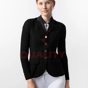 Chaqueta ecuestre de primera calidad para mujer que ofrece un ajuste moderno Delgado tela ligera transpirable costuras reforzadas ropa de competición - Product Image 3