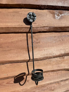 Aplique de pared rústico con candelabro de una vela de hierro forjado, tarro de vela hecho por herrero para decoraciones navideñas - Product Image 2
