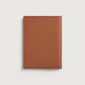 Portefeuille de voyage fin en cuir véritable fait main avec fermeture ouverte et protection RFID - Product Image 2