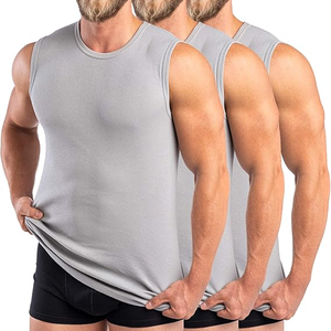 Camiseta sin mangas Henley de moda de alta calidad para hombres Camiseta de algodón OEM para gimnasio - Product Image 5