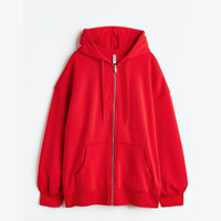 Sweat à capuche unisexe d'hiver avec fermeture éclair intégrale, personnalisé avec appliqué, coupe oversize, taille XS, gaufré, délavé à la pierre, brodé, pour un style épuré