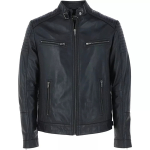 Chaqueta de cuero genuino de motorista para hombre, abrigo de cuero estilo moto con cremallera, chaquetas nuevas bordadas personalizadas de alta calidad 2025 - Product Image 6