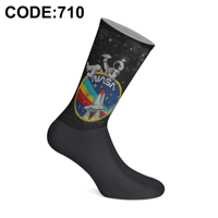 Chaussettes en coton tricoté pour femme, imprimées par transfert thermique, motif numérique 360 degrés, durables, fabriquées en Turquie