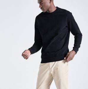 Nouveau design sweats avec logo personnalisé imprimé personnaliser 100% coton tenue décontracté confortable hommes sweats couleur noire - Product Image 4