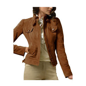 เสื้อแจ็กเก็ตหนังแกะสำหรับผู้หญิง,เสื้อแจ็กเก็ตหนังแกะกันลมคุณภาพสูงปี2022 - Product Image 2