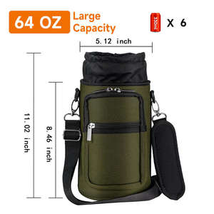 Atlas Luxury Waterproof Adjustable Strap Polyester 30 40oz Portable Outdoor Sports Shoulder Crossbody Water <b>Bottle</b> Bag - Product Image 5