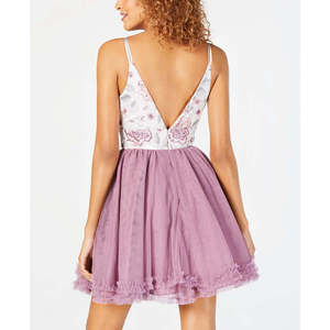 เดรสชีฟองสีม่วงทรงฟิตแอนด์แฟลร์ รุ่น Dear Moon ODM สำหรับเด็กโต ตกแต่งระบายปักลายเพชร ระบายอากาศได้ดี ไซส์ 7 เหมาะสำหรับงานต่างๆ และใส่ได้ทุกวัน - Product Image 2