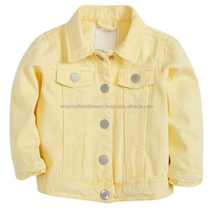 Chaqueta Vaquera Acolchada de Mezclilla para Niñas, Color Personalizado de Alta Calidad, Ropa Exterior Informal de Lona, Transpirable, de Algodón, para Otoño - Product Image 1